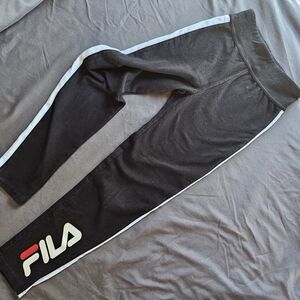 🌟*3/$30 Or 6/$50* Fila Kids Black Joggers with White and Red Accents Sise M